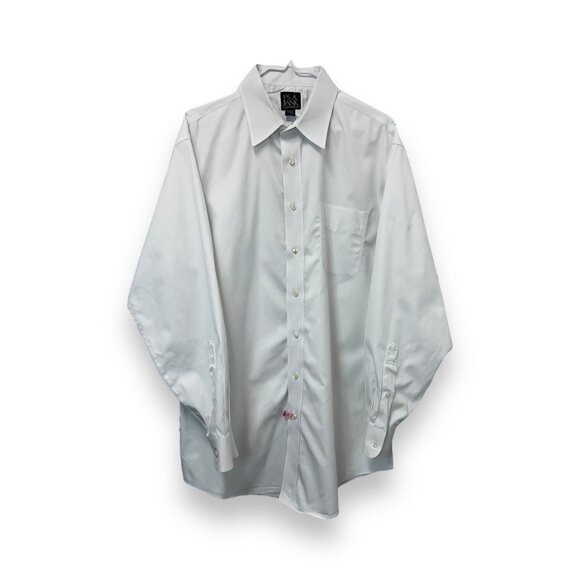 Jos. A. Bank Travelers Collection Mens White Dress Shirt 17.5-34 Tailored Fit Co - Picture 1 of 6